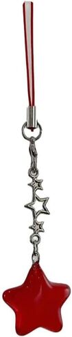 Five-Pointed Star Keychain 12cm – Resin Crystal Beads Tassel Pendant for Bag Decoration and DIY Jewelry Making in Saudi Arabia
