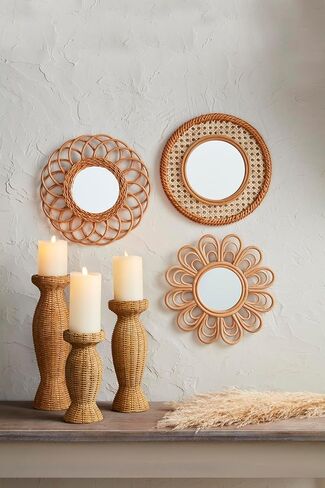 Mud Pie Loop Woven Mirror; 12" Dia in Saudi Arabia