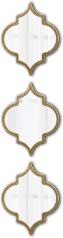 Vintage Oval Small Gold Mirror 8 X 10 Inch, Set of 3 Hanging Scalloped Decorative Metal Mirrors for Wall Decor Living Room Entryway Hallway Bedroom, Unique Metal Wall Art in Saudi Arabia