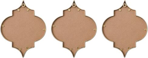 Vintage Oval Small Gold Mirror 8 X 10 Inch, Set of 3 Hanging Scalloped Decorative Metal Mirrors for Wall Decor Living Room Entryway Hallway Bedroom, Unique Metal Wall Art in Saudi Arabia