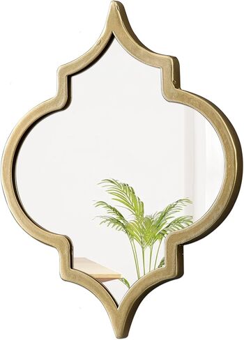Vintage Oval Small Gold Mirror 8 X 10 Inch, Set of 3 Hanging Scalloped Decorative Metal Mirrors for Wall Decor Living Room Entryway Hallway Bedroom, Unique Metal Wall Art in Saudi Arabia