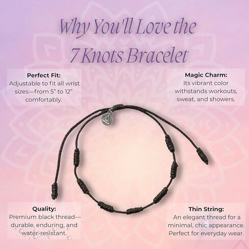 Black String Bracelet 7 Knots of Protection Amulet – Adjustable Kabbalah Good Luck Bracelet – Handmade Red String of Fate for Women & Men (2) in Saudi Arabia