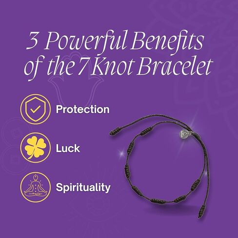 Black String Bracelet 7 Knots of Protection Amulet – Adjustable Kabbalah Good Luck Bracelet – Handmade Red String of Fate for Women & Men (2) in Saudi Arabia