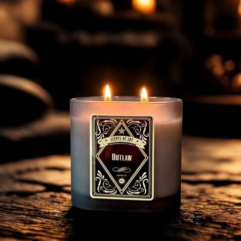 Outlaw Black Oval Glass Soy Candle in Saudi Arabia