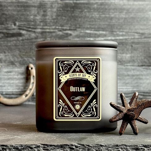 Outlaw Black Oval Glass Soy Candle in Saudi Arabia
