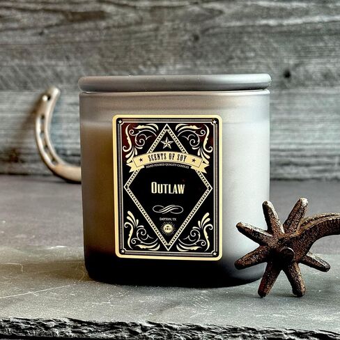 Outlaw Black Oval Glass Soy Candle in Saudi Arabia
