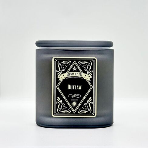 Outlaw Black Oval Glass Soy Candle in Saudi Arabia