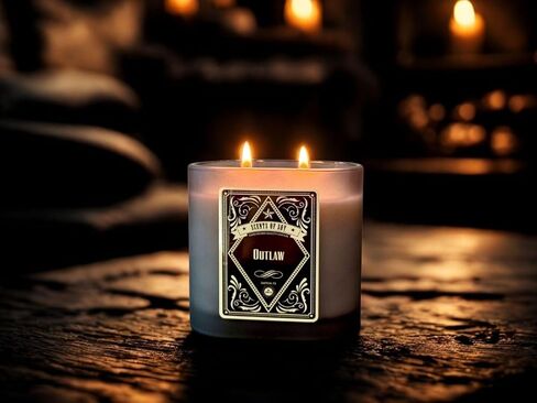 Outlaw Black Oval Glass Soy Candle in Saudi Arabia