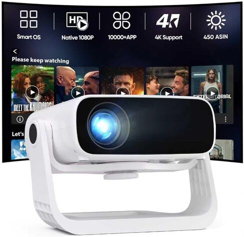 جهاز عرض مزود بتقنية WiFi وبلوتوث، جهاز عرض خارجي مُحدث لعام 2024، جهاز عرض أفلام يدعم 1080P، 12000L in Kuwait