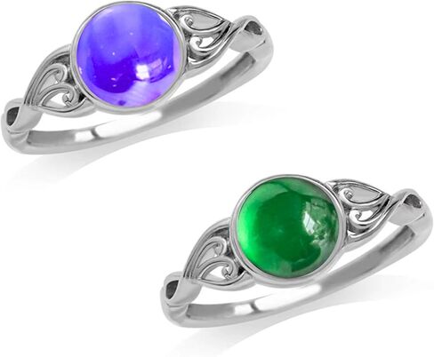 خاتم المزاج | إكسسوار غامض سحري متغير اللون، هدية عاطفية سحرية فريدة من نوعها، حلقة حجرية مزاجية لدرجة حرارة الجسم in Kuwait