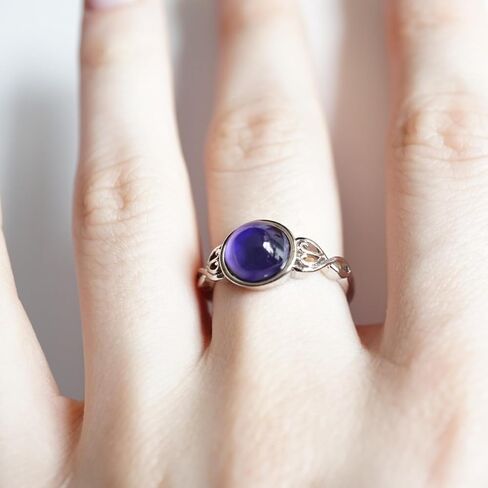 خاتم المزاج | إكسسوار غامض سحري متغير اللون، هدية عاطفية سحرية فريدة من نوعها، حلقة حجرية مزاجية لدرجة حرارة الجسم in Kuwait