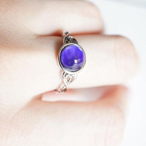 خاتم المزاج | إكسسوار غامض سحري متغير اللون، هدية عاطفية سحرية فريدة من نوعها، حلقة حجرية مزاجية لدرجة حرارة الجسم in Kuwait