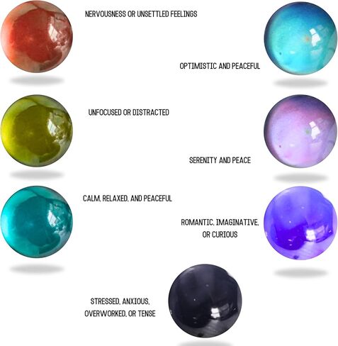 خاتم المزاج | إكسسوار غامض سحري متغير اللون، هدية عاطفية سحرية فريدة من نوعها، حلقة حجرية مزاجية لدرجة حرارة الجسم in Kuwait