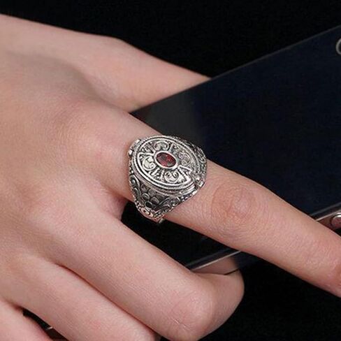 خاتم صندوق Gawu من سبيكة مع حجرة سرية للمجوهرات والأعشاب، مقاس قابل للتعديل، خاتم إصبع قابل للفتح in Kuwait