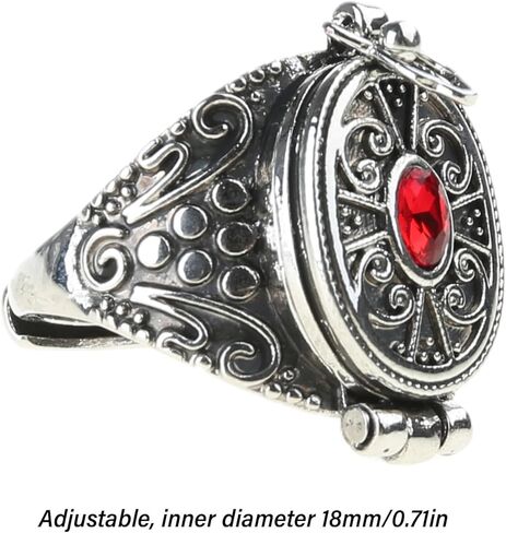 خاتم صندوق Gawu من سبيكة مع حجرة سرية للمجوهرات والأعشاب، مقاس قابل للتعديل، خاتم إصبع قابل للفتح in Kuwait