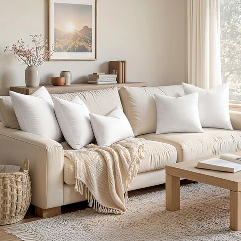 MIULEE Premium Feather and Down 12x20 Throw Pillow Insert Soft Fluffy Throw Pillow Double-Layer Cotton Fabric for Sofa Bed Couch Prevents Feather Leakage in Saudi Arabia