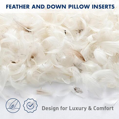 MIULEE Premium Feather and Down 12x20 Throw Pillow Insert Soft Fluffy Throw Pillow Double-Layer Cotton Fabric for Sofa Bed Couch Prevents Feather Leakage in Saudi Arabia