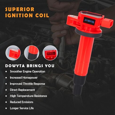 Set of 4 Upgraded Coil Pack and Spark Plugs Compatible with Toyota Prius Echo Yaris Scion XA XB 2001 2002 2003 2004 2005 2006 2007 2008 2009 1.5L L4 Replaces UF316 in Kuwait