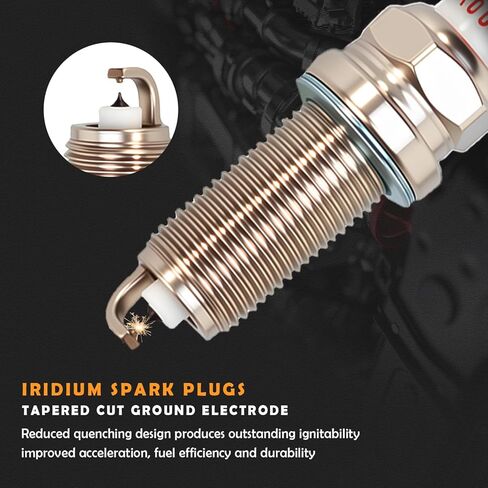 Set of 4 Upgraded Coil Pack and Spark Plugs Compatible with Toyota Prius Echo Yaris Scion XA XB 2001 2002 2003 2004 2005 2006 2007 2008 2009 1.5L L4 Replaces UF316 in Kuwait