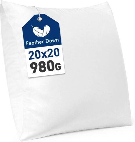 MIULEE Premium Feather and Down 12x20 Throw Pillow Insert Soft Fluffy Throw Pillow Double-Layer Cotton Fabric for Sofa Bed Couch Prevents Feather Leakage in Saudi Arabia