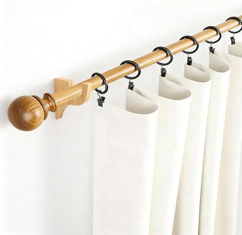 2 حزمة من دعامات قضيب الستارة الخشبية، دعامة مفردة من خشب الستارة كلاسيكية 3 1/2 بوصة لعمود 2 بوصة (لون الخشب) in Kuwait