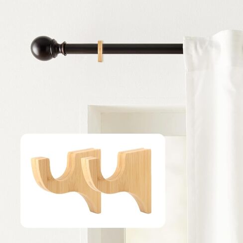 2 حزمة من دعامات قضيب الستارة الخشبية، دعامة مفردة من خشب الستارة كلاسيكية 3 1/2 بوصة لعمود 2 بوصة (لون الخشب) in Kuwait
