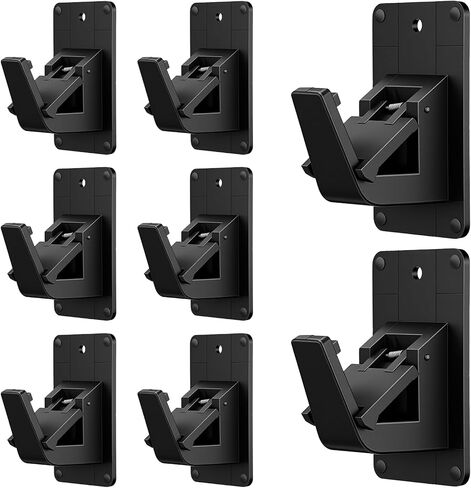 8 قطع لاصقة بدون حفر ستارة قضيب بين قوسين ذاتية اللصق شديدة التحمل 30 رطل حامل نافذة قضيب السنانير للحمام وغرفة النوم والمطبخ وغرفة المعيشة باللون الأسود in Kuwait