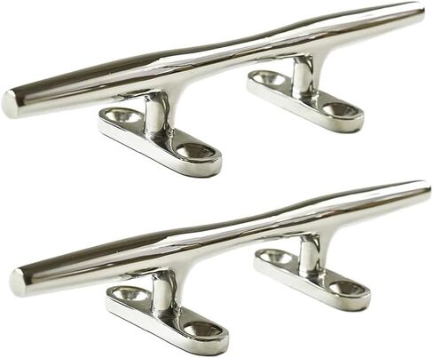 MARINE CITY 316 Stainless Steel Hollow Base Deck Mooring Rope Tie Cleat | 6 Inches Length | Ideal for Marines, Boats, Yachts - 2 Pcs in Kuwait