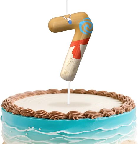 Hawaii Number 7 Birthday Candles, Island Themed Cake Topper for Boys Girls Cake Decorations, Birthday Decorations Party Supplies, Number Candles for Party Decor in Saudi Arabia