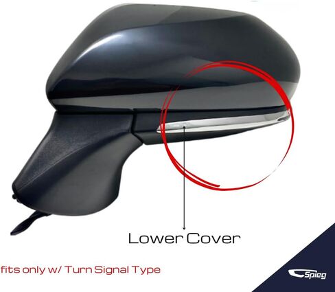 Spieg Passenger Side Mirror Lower Cover for 2018-2024 Toyota Camry | Right Side Mirror Housing w/Turn Signal Type | Textured Black Replacement for OE # 87939-47360 in Saudi Arabia