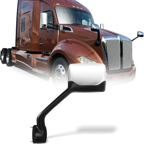 Chrome Hood Mirror for Kenworth T680 Peterbilt 579 587，Side Rear Hood Mirrors Assembly for Kenworth Peterbilt Semi Trucks Accessories Passenger (Right Side) in Saudi Arabia