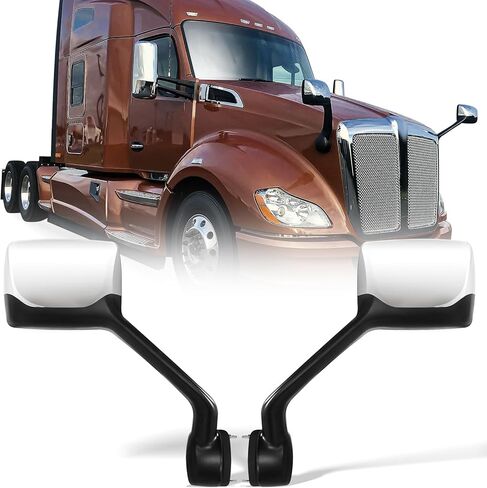 Chrome Hood Mirror for Kenworth T680 Peterbilt 579 587，Side Rear Hood Mirrors Assembly for Kenworth Peterbilt Semi Trucks Accessories Passenger (Right Side) in Saudi Arabia