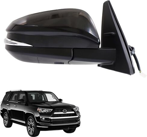 مرآة الباب الجانبي الجانب الأيسر للسائق لسيارة TOYOTA 4RUNNER 2014-2019 2020-2025 الجانب الأيسر للسائق | إشارة| الحرارة| مصباح البركة| TO1320312، أبيض (LH)-9 أسلاك in Saudi Arabia