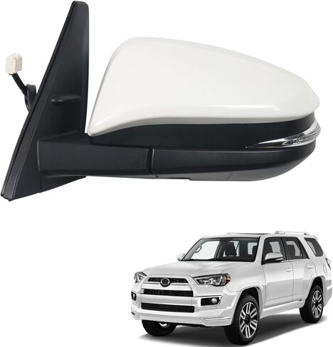 Side Door Mirror Left Driver Side for TOYOTA 4RUNNER 2014-2019 2020-2025 Left Driver Side POWER| SIGNAL| HEAT| PUDDLE LAMP| TO1320312, WHITE (LH)-9 Wires in Saudi Arabia