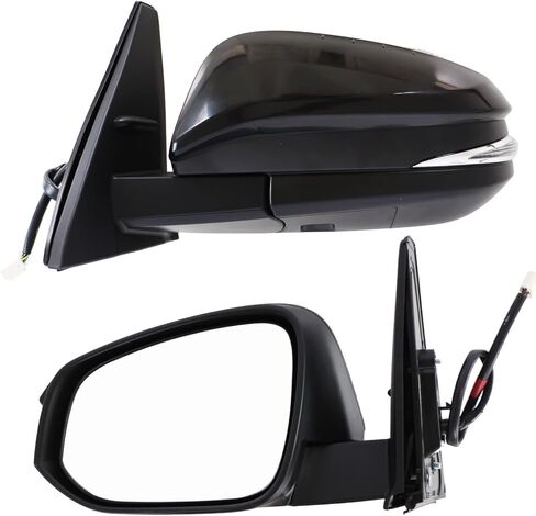 Side Door Mirror Left Driver Side for TOYOTA 4RUNNER 2014-2019 2020-2025 Left Driver Side POWER| SIGNAL| HEAT| PUDDLE LAMP| TO1320312, WHITE (LH)-9 Wires in Saudi Arabia