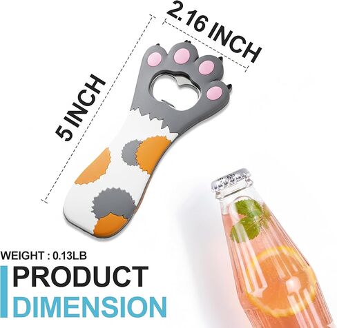 لطيف القط مخلب فتاحة زجاجات المغناطيس، مغناطيس الثلاجة سيليكون فتاحة زجاجات معدنية للبيرة فحم الكوك نادل المطبخ برواري المعادن الجدة لطيف شكل متعة، فريدة من نوعها أفكار هدايا البيرة عيد ميلاد (رمادي) in Kuwait
