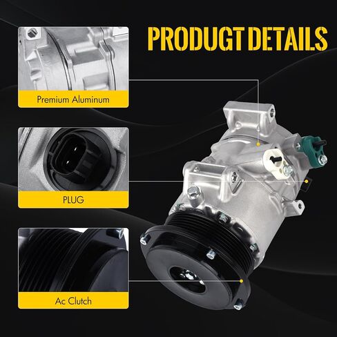 ضاغط مكيف هواء KUSATEC مناسب لسيارة Toyota Camry 2.4L 2007-2009، Hiace 2006-2012، RAV4 2.4L 2006-2008 in Saudi Arabia