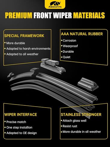 MIKKUPPA 24"+18"+14" Windshield Wipers Blades Replacement for 2017-2023 Mazda CX-5, 2017-2023 CX-9, Top Lock Front & Rear All Season Wiper Blades Set(Pack of 3) in Saudi Arabia