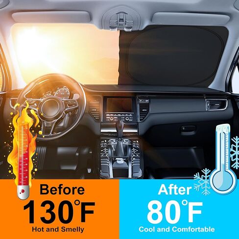 TINGLU Sun Shade for Ford Mustang Mach-E 2021-2024 2025 Accessories Windshield Sun Shade Window Shade UV Rays Protection Sun Visor Cover with Steering Wheel Sunshade Storage Bag in Saudi Arabia