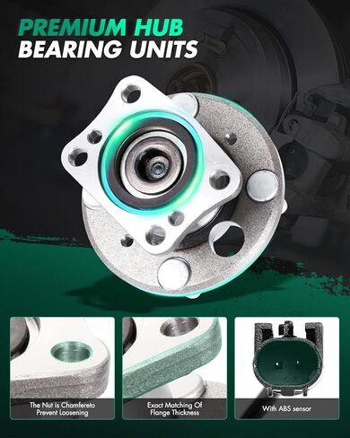 SCITOO Wheel Hub Wheel Bearing Assembly Rear 512490 fit for Ford FIESTA 2011-2018 4 Lugs Wheel Hub Bearing Assemblies W/ABS 2pcs Wheel Hub Bearings in Saudi Arabia