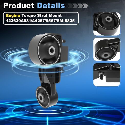 Engine Torque Strut Mount Replacement for Toyota Sienna 3.3L 2WD 2004 2005 2006 Compatible for OE No.A4257/9567/EM-5835/123630A081 in Saudi Arabia
