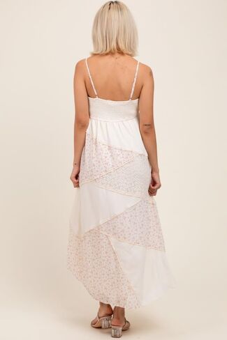 PinkBlush Floral Sweetheart Neck Maternity Midi Dress in Saudi Arabia