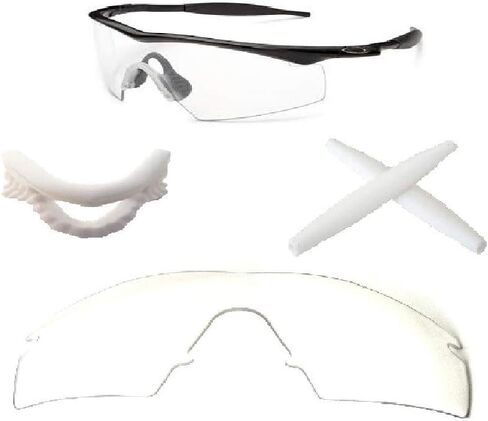 Galaxy Replacement Clear Lenses + White Nose Pad + White Earsocks For Oakley M Frame Strike in Saudi Arabia
