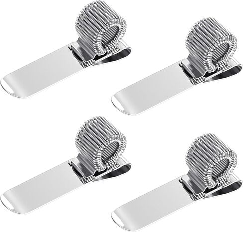 Thinp 4 Pcs Metal Pen Holder Clips, Pen Holder for Notebook Adjustable Single Spring Loop Pencil Holders Clips Universal Pencil Organizer Clip for Notebook and Clipboard (Silver) in Saudi Arabia