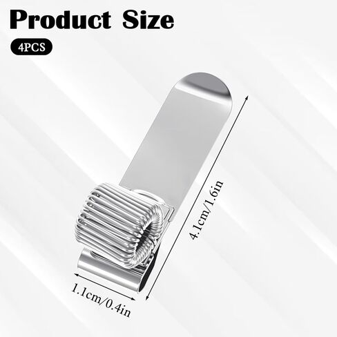 Thinp 4 Pcs Metal Pen Holder Clips, Pen Holder for Notebook Adjustable Single Spring Loop Pencil Holders Clips Universal Pencil Organizer Clip for Notebook and Clipboard (Silver) in Saudi Arabia