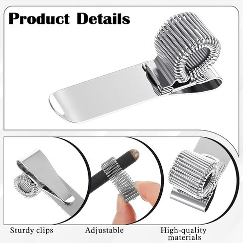 Thinp 4 Pcs Metal Pen Holder Clips, Pen Holder for Notebook Adjustable Single Spring Loop Pencil Holders Clips Universal Pencil Organizer Clip for Notebook and Clipboard (Silver) in Saudi Arabia