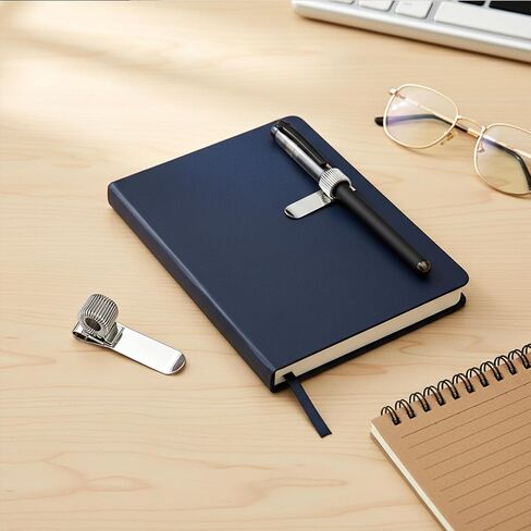 Thinp 4 Pcs Metal Pen Holder Clips, Pen Holder for Notebook Adjustable Single Spring Loop Pencil Holders Clips Universal Pencil Organizer Clip for Notebook and Clipboard (Silver) in Saudi Arabia