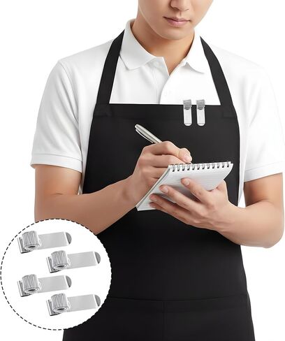 Thinp 4 Pcs Metal Pen Holder Clips, Pen Holder for Notebook Adjustable Single Spring Loop Pencil Holders Clips Universal Pencil Organizer Clip for Notebook and Clipboard (Silver) in Saudi Arabia