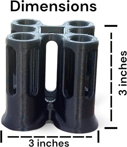 حامل خرطوشة وأقلام 510 - منظم مكتب مستقيم مربع 4 فتحات - تخزين سطح المكتب صغير الحجم - أسود in Kuwait