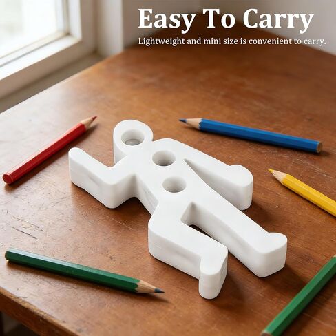 Pen Holder for Desk, White Outline Figure Desktop Organizer with 3 Slots, Novelty Stationery Stand for Home Office, Counter, Craft Table, 1 Piece in Saudi Arabia